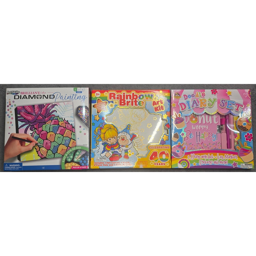 Kids Art Activity Bundle Rainbow Brite Art Kit Diamond Painting Doodle Diary Set